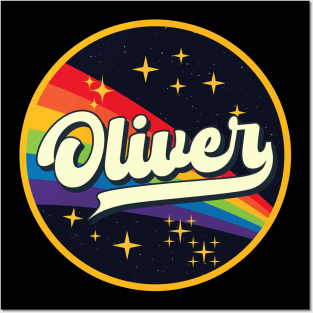 Oliver // Rainbow In Space Vintage Style Posters and Art